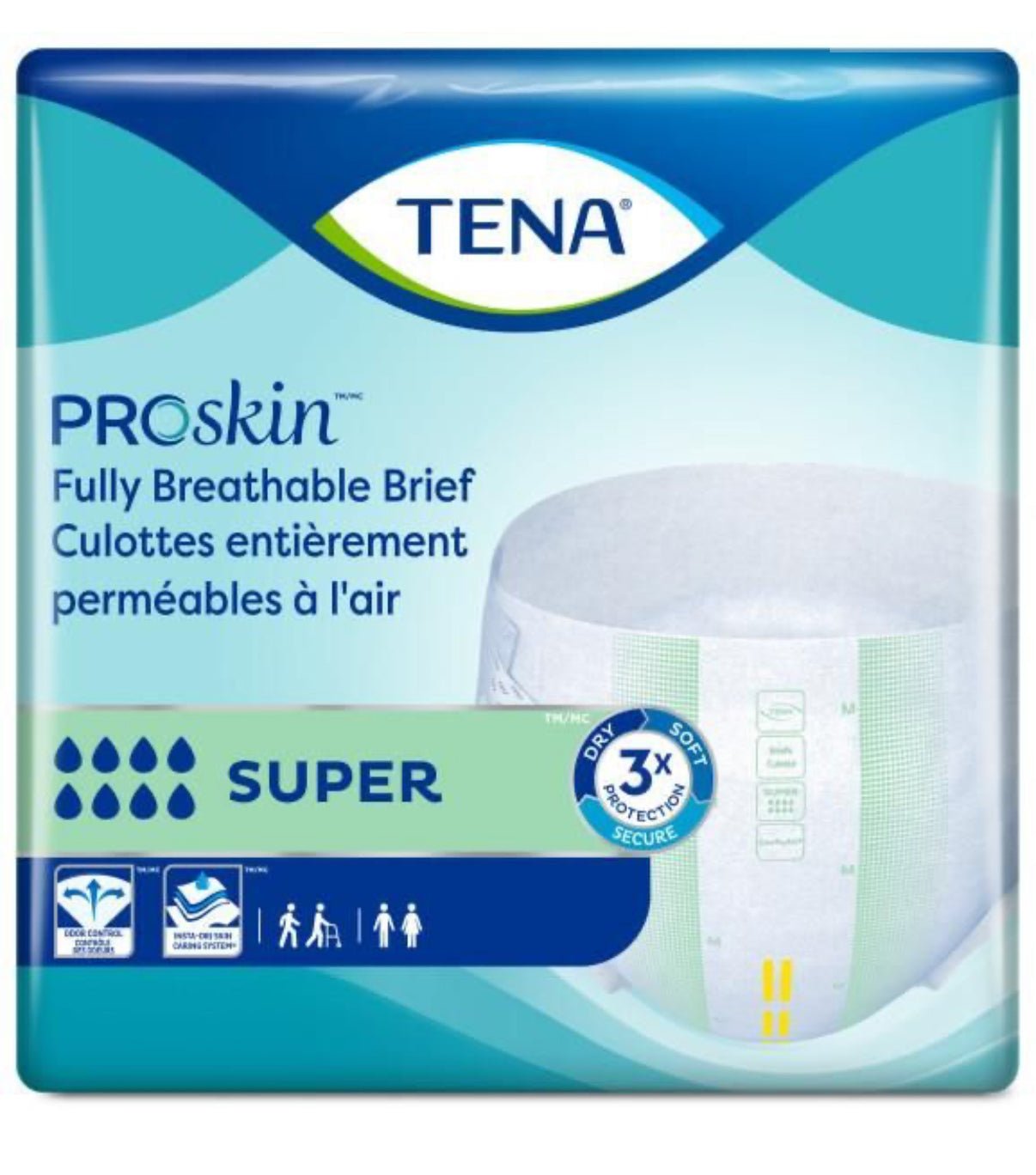 Tena ProSkin Super Briefs Medium Green 86-119 cm (34"-47") Bag/28